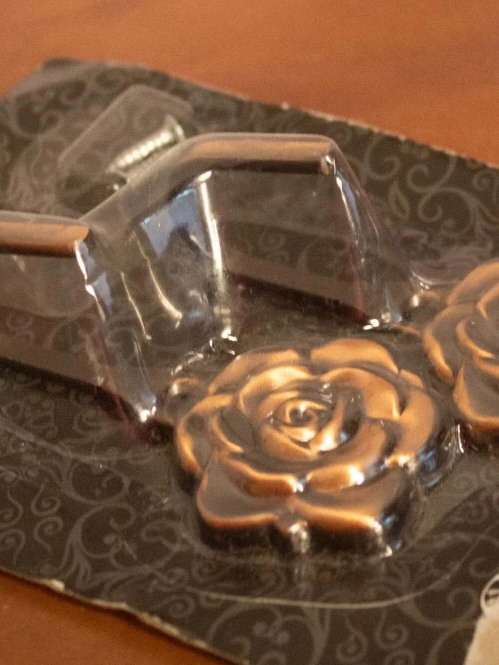 Citimis Rose Wall Hooks – Bronze Floral Metal Hooks – Set of 2 – New in Package